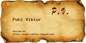 Pohl Viktor névjegykártya